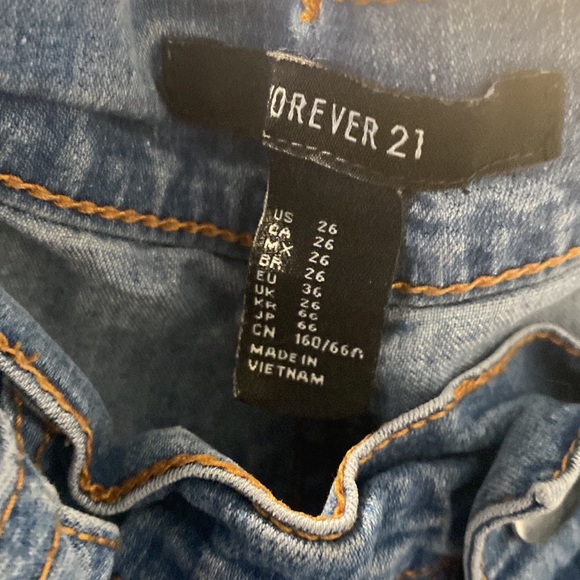 Forever 21 Mid-Rise Skinny Jeans Dark Denim - Picture 3 of 3